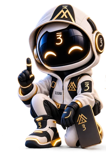 The full 3nity Auracle character, kneeling with a 333BI device